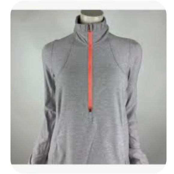 lululemon athletica Tops - Lululemon Gray Quarter-Zip Pullover with orange Accent